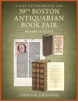 A List to Celebrate the 39th Boston Antiquarian Book Fair