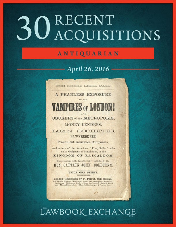 30 Recent Antiquarian Acquisitions