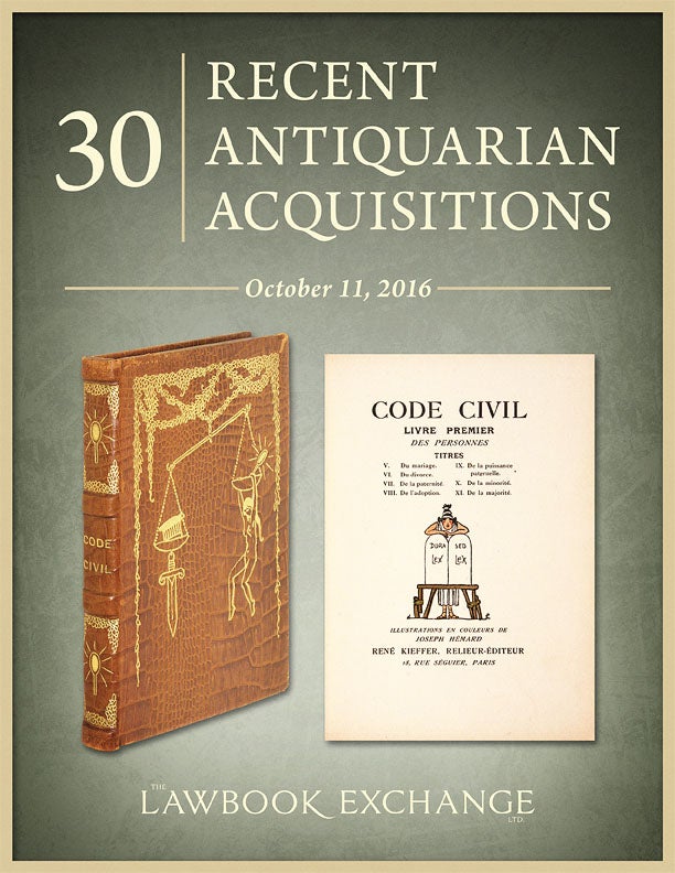 30 Recent Antiquarian Acquisitions