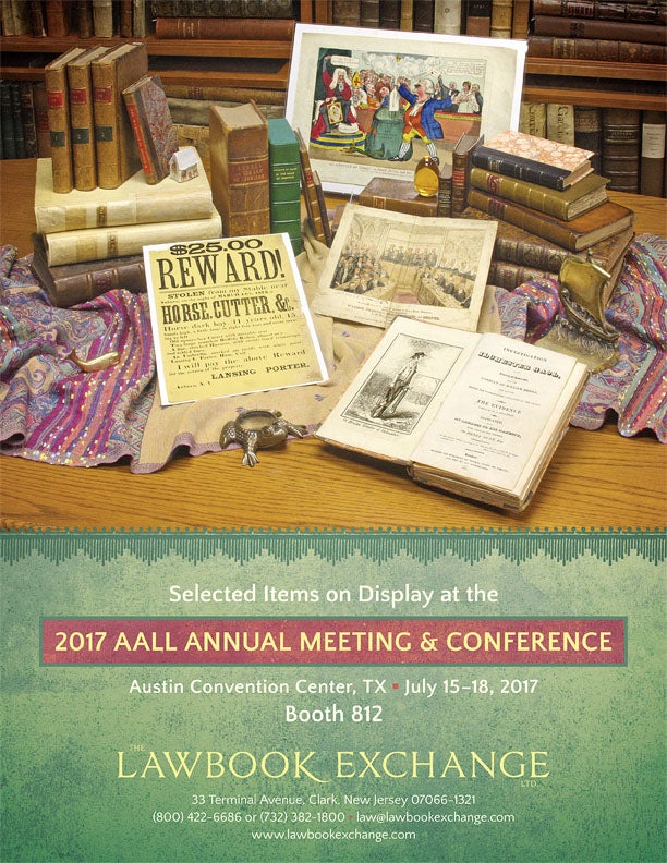 Items on Display at the 2017 AALL Annual Meeting and Conference