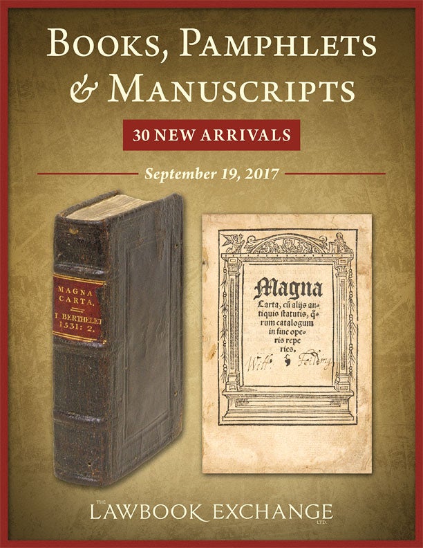 30 New Arrivals: Books, Pamphlets and Manuscripts