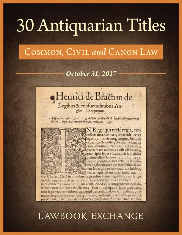 30 Antiquarian Titles: Common, Civil and Canon Law