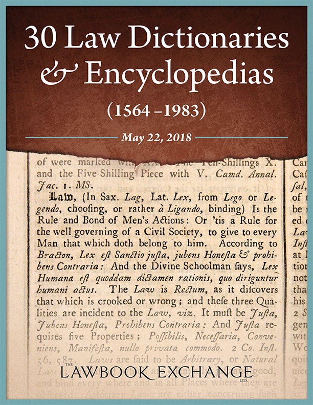 30 Law Dictionaries & Encyclopedias (1564-1983)