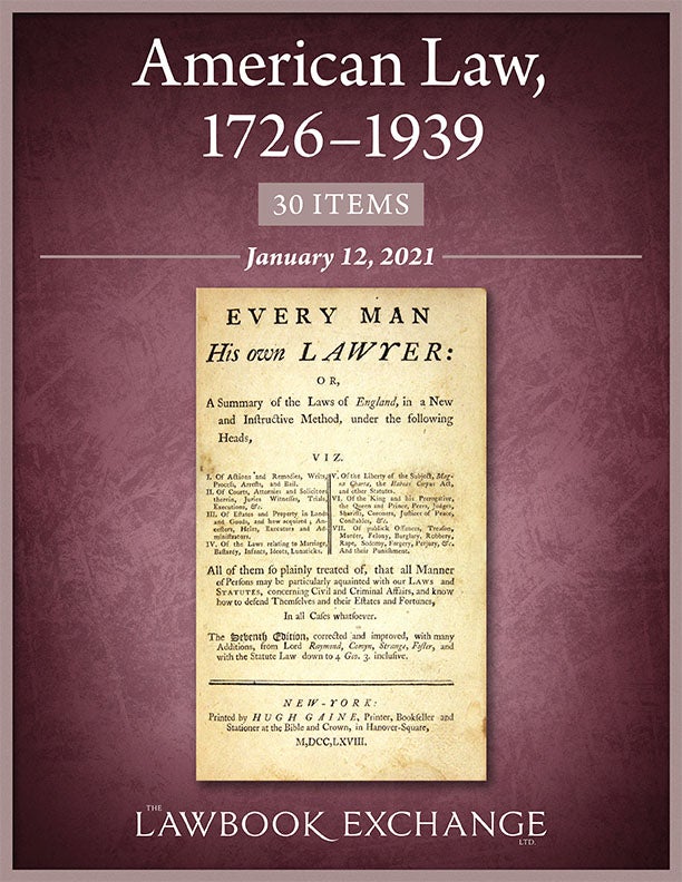 American Law, 1726–1939: 30 Items