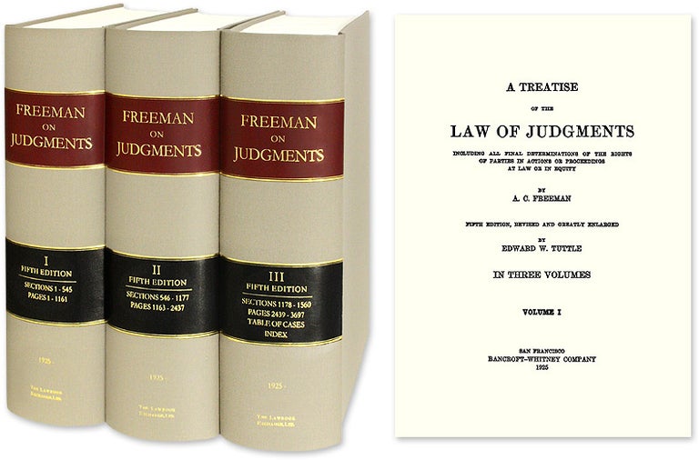 Item #12142 A Treatise of the Law of Judgments 5th ed 3 vols. [Freeman on] Reprint. A. C. Freeman.