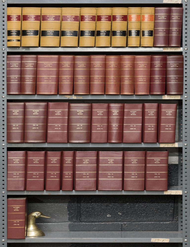 Item #13527 Rutgers Law Review. Vols. 1 to 44 (1947-1992). Ten linear feet. Rutgers Law School.