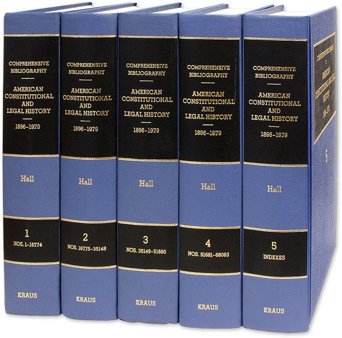 Item #14799 A Comprehensive Bibliography of American Constitutional and Legal. Kermit L. Hall.