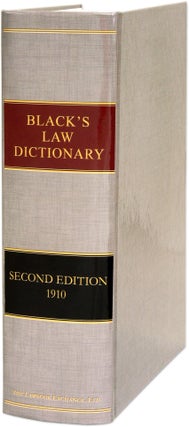 Item #15800 Black's Law Dictionary, Second edition. 2nd ed. Henry Campbell Black