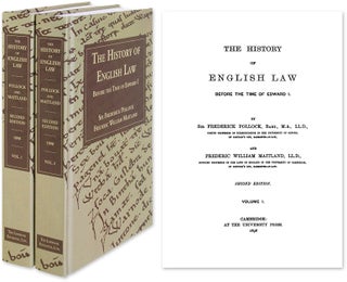Item #18494 The History of English Law Before the Time of Edward I. 2 Vols. Sir Frederick...