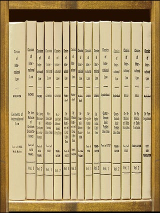 Item #19671 Classics of International Law. Complete set, 22 titles in 40 books. James Brown Scott