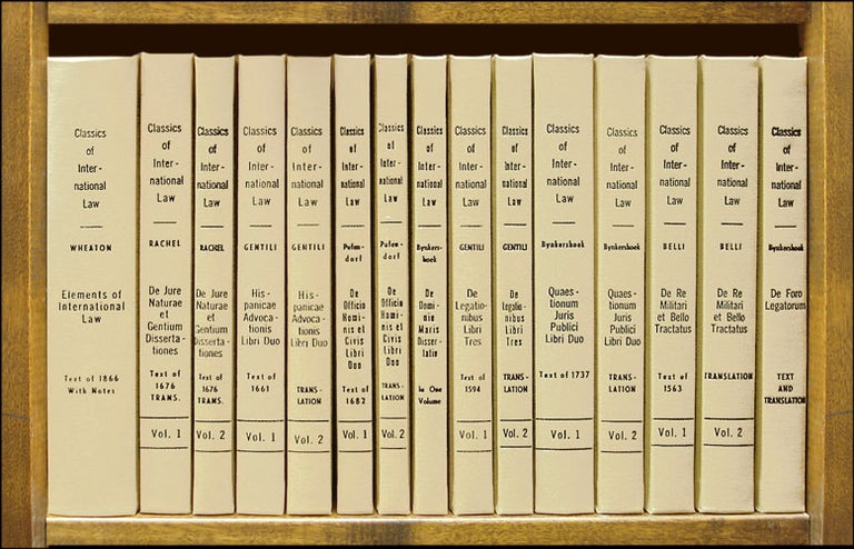 Item #19671 Classics of International Law. Complete set, 22 titles in 40 books. James Brown Scott.