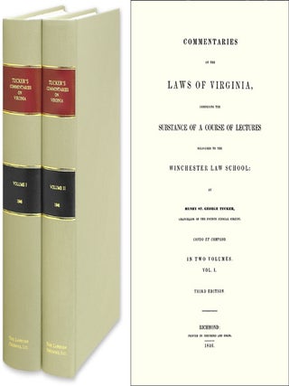 Item #20010 Commentaries on the Laws of Virginia. Comprising the Substance of a. Henry St. George...