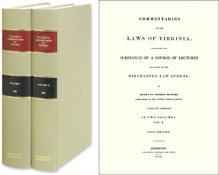 Item #20010 Commentaries on the Laws of Virginia. Comprising the Substance of a. Henry St. George...