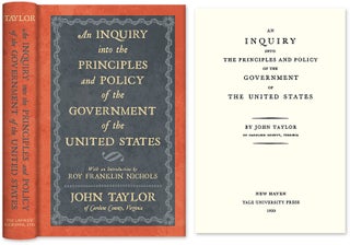 Item #21535 An Inquiry Into the Principles and Policy of the Government of the. John of Caroline...