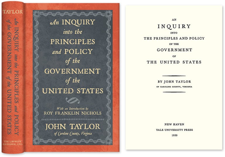 Item #21535 An Inquiry Into the Principles and Policy of the Government of the. John of Caroline Taylor.