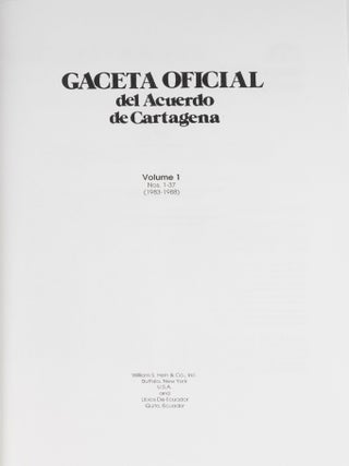 Gaceta Oficial del Acuerdo de Cartagena Vols 1-VI, 1983-1996 in 7 bks