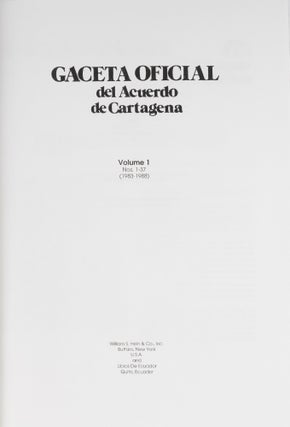 Gaceta Oficial del Acuerdo de Cartagena Vols 1-VI, 1983-1996 in 7 bks