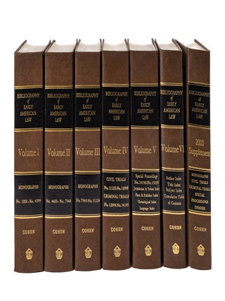 Item #22275 Bibliography of Early American Law. (BEAL) 7 Vols. Complete set. Morris L. Cohen