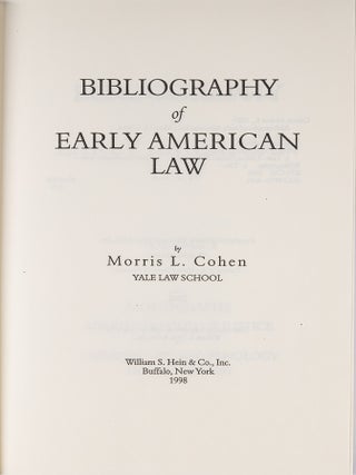 Bibliography of Early American Law. (BEAL) 7 Vols. Complete set.