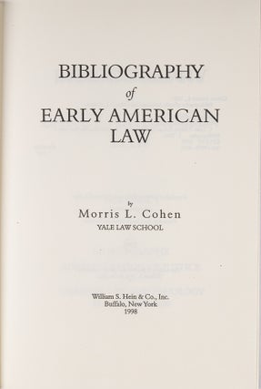 Bibliography of Early American Law. (BEAL) 7 Vols. Complete set.