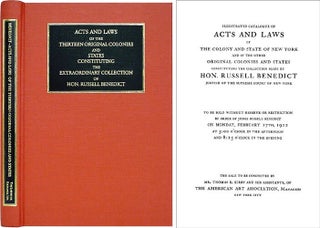 Item #22464 Acts and Laws of the Thirteen Original Colonies and States. Russell Benedict
