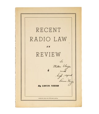 Item #22466 Recent Radio Law in Review. Louis Nizer