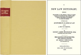 Item #23897 A New Law Dictionary, Containing Explanations of Such Technical. Henry James Holthouse
