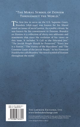 Brandeis on Zionism: A Collection of Addresses and Statements...