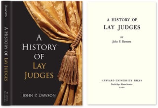 Item #23945 A History of Lay Judges. John P. Dawson