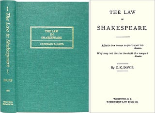 Item #24024 The Law in Shakespeare. C. K. Davis