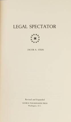 Legal Spectator. Revised and Expanded. 1981.