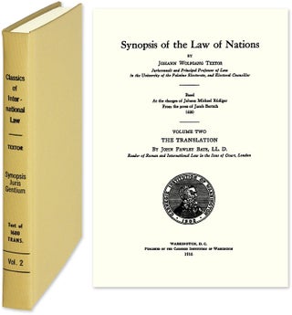 Item #24731 Synopsis of the Law of Nations. Johann Wolfgang Textor