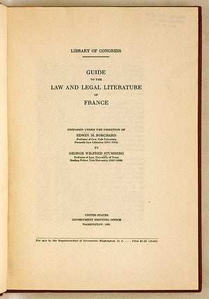 Guide to the Law and Legal Literature of France