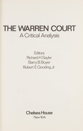 The Warren Court. A Critical Analysis.