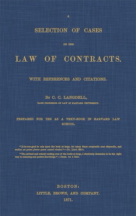 Item #25661 A Selection of Cases on the Law of Contracts. With References and. C. C. Langdell.