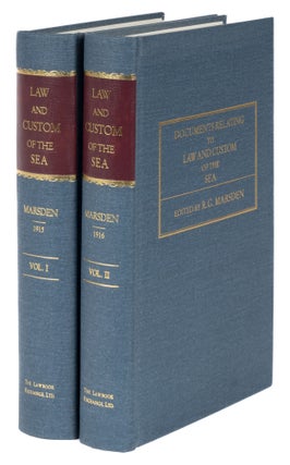 Item #25898 Documents Relating to Law and Custom of the Sea. 2 Volumes. Reginald G. Marsden