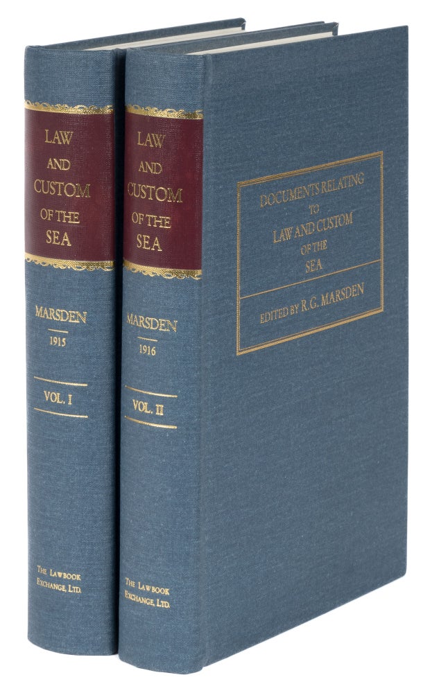 Item #25898 Documents Relating to Law and Custom of the Sea. 2 Volumes. Reginald G. Marsden.
