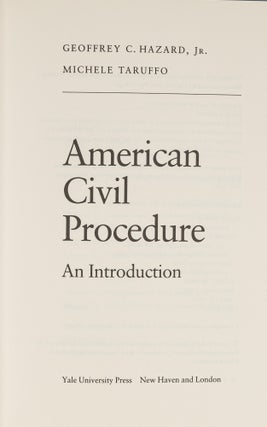 American Civil Procedure. An Introduction.