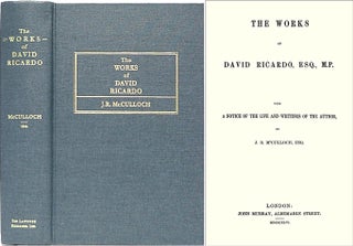 Item #26737 The Works of David Ricardo, Esq., M.P. J. R. McCulloch