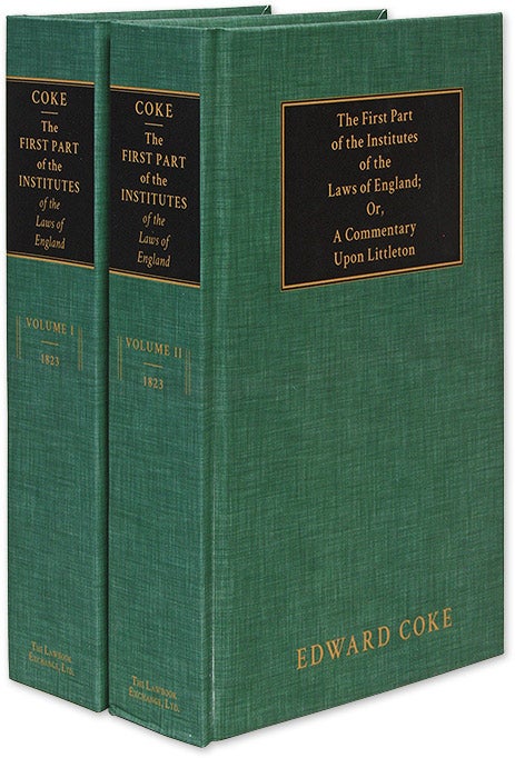 Item #26767 The First Part of the Institutes of the Laws of England; Or, A. Sir Edward Coke, Hargrave, Butler.