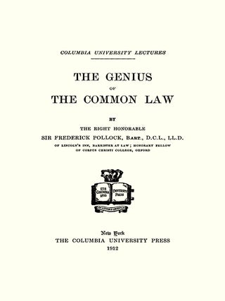 The Genius of the Common Law.