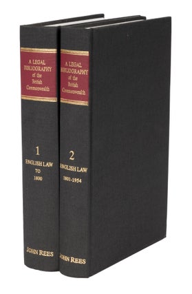 Item #27103 Sweet and Maxwell's Legal Bibliography. Vols.1-2 English Law to 1954. W. Harold...