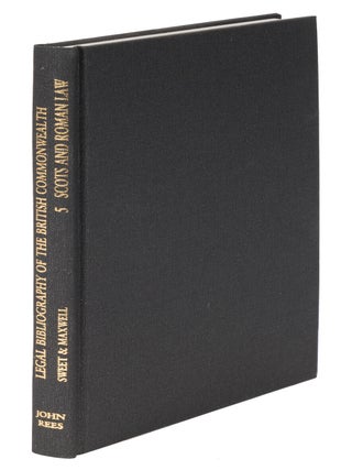 Item #27106 Sweet and Maxwell's Legal Bibliogarphy. Vol 5. Scottish Law to 1956. Leslie F. Maxwell
