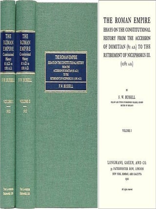 Item #27990 The Roman Empire. Essays on the Constitutional History... 2 vols. F. W Bussell