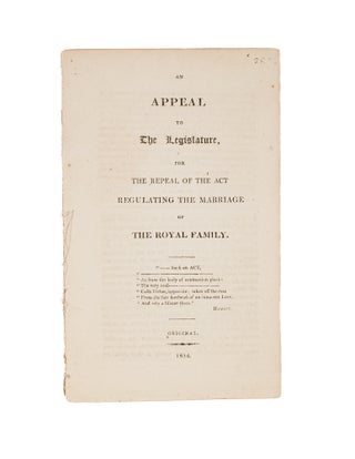 Item #28255 An Appeal to The Legislature, for the Repeal of the Act. Great Britain