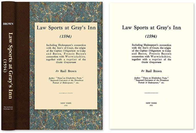 Item #28499 Law Sports at Gray's Inn (1594) Including Shakespeare's Connection. Basil Brown.