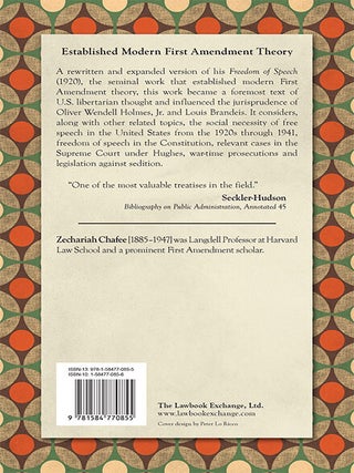 Free Speech in the United States. Revised Second edition (1967).