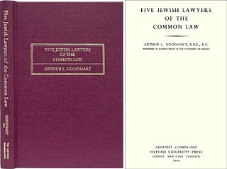 Item #28746 Five Jewish Lawyers of the Common Law. Arthur L. Goodhart