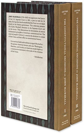 The Constitutional Decisions of John Marshall. 2 Vols.