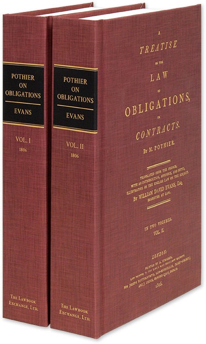 Item #28758 A Treatise on the Law of Obligations, or Contracts. Translated from. Robert Joseph Pothier, intro David Evans, transl.